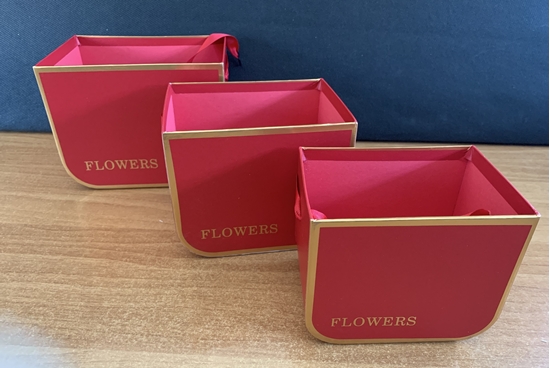Picture of FLOWER BOX SET 3PZ. 16X12- 14X10- 12,5X9 CM ROSSO
