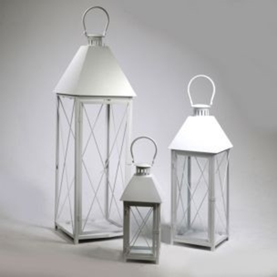 Immagine di LANTERNA METALLO BIANCO 1-3 QUADRA CM33X33H102