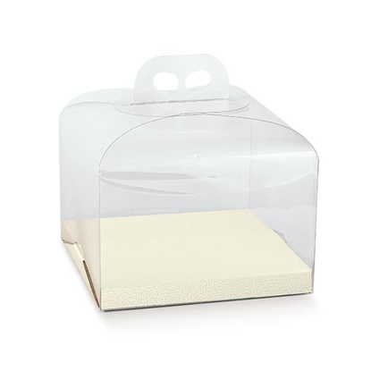 Immagine di PORTAPANETTONE F+M 250X250X160 PELLE BIANCO CF 10 PZ.