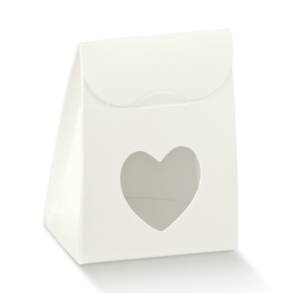 Immagine di SACCHETTO C/FINESTRA CUORE  60X35X80 WHITE
