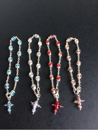 Immagine di BRACCIALE CRISTALLOACCOPIGL. ARG. CON CROCE CRISTALLO