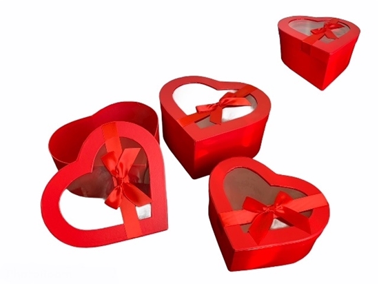 Picture of SCATOLA GIULIETTA BOXES- set 3pcs - GR 25,8x24,5x12 cm H RED