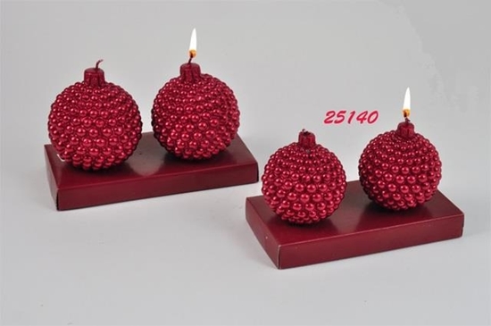 Immagine di SFERE CANDELA COL. ROSSO D.6 CM