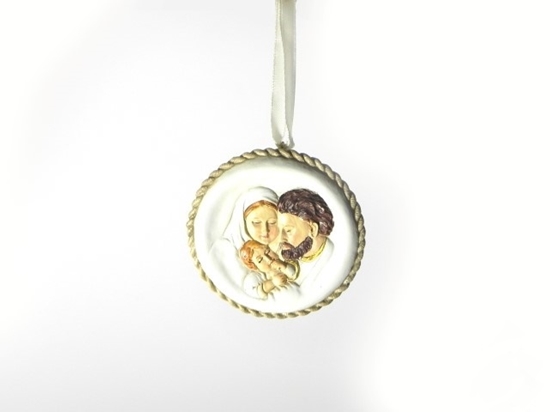 Immagine di APPENDINO SACRA FAMIGLIA IN RESINA DEC TONDO D.7,5 CM