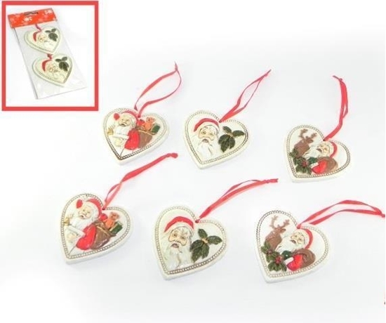 Immagine di SET 2 PZ APPENDINO B/NATALE IN RESINA 3 ASS. 7X7 CM