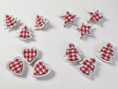 Immagine di SET 3 MOLLETTINE LEGNO 6 x h.7 CM 4 ASS.