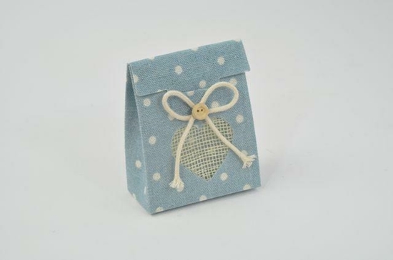 Picture of SACCHETTO JUTA POIS CELESTE 6,5X3XH.8 CM CONF. DA 6 PZ.