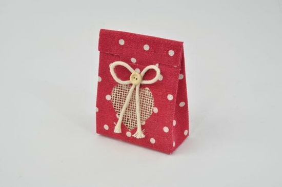 Picture of SACCHETTO JUTA POIS ROSSO 6,5X3XH.8 CM CONF. DA 6 PZ.
