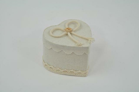 Immagine di SCATOLINA CUORE JUTA PANNA 6,5X3XH.8 CM CONF. X 6 PZ.