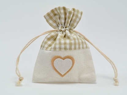 Immagine di SACCHETTO JUTA QUADRETTINI BEIGE10x13 CM CF. 12 PZ