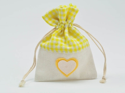 Immagine di SACCHETTO JUTA QUADRETTINI GIALLO 10x13 CM CF. 12 PZ