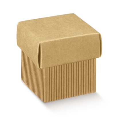 Immagine di SCATOLA FONDO+COP. 10X10X12 CM. ONDA AVANA cf. 10 pz.