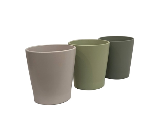 Immagine di VASO SVAS.D.13 H14 3 COL.TORTORA/VERDE SALVIA/VERDE MUSCHIO