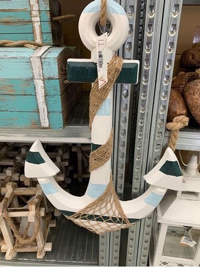 Picture of ANCORA LEGNO MARE CON RETE BLU CM42X60X4