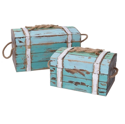 Immagine di SCATOLA LEGNO MARE CON CORDA CM30X18,5H15,5