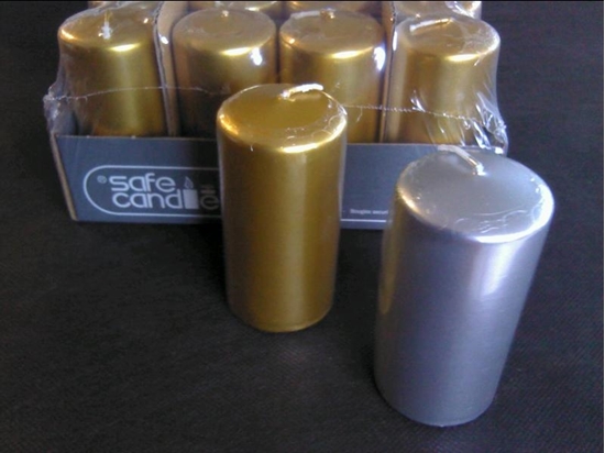 Immagine di SAFE CANDLE H. 100 X 50 MM PZ.  ORO/ARGENTO
