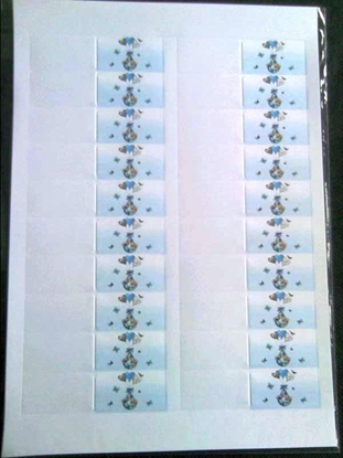 Immagine di BIGLIETTO BOMBONIERA FOGLIO DA 20 PZ. NASCITA CELESTE