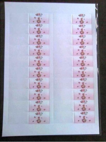 Immagine di BIGLIETTO BOMBONIERA FOGLIO DA 20 PZ. NASCITA ROSA