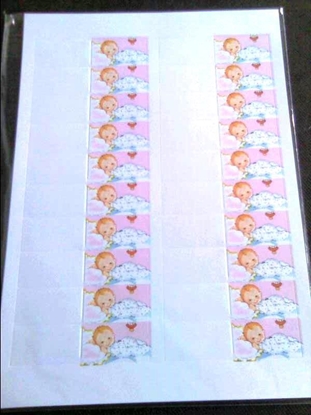 Immagine di BIGLIETTO BOMBONIERA FOGLIO DA 20 PZ. NASCITA