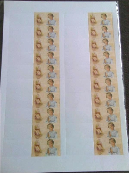 Immagine di BIGLIETTO BOMBONIERA FOGLIO DA 20 PZ. COMUNIONE