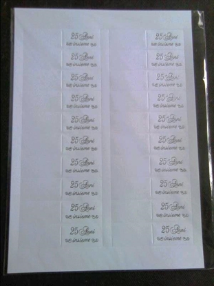 Immagine di BIGLIETTO BOMBONIERA FOGLIO DA 20 PZ. VENTICINQUESIMO