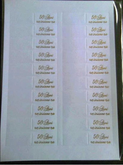 Immagine di BIGLIETTO BOMBONIERA FOGLIO DA 20 PZ. CINQUANTESIMO