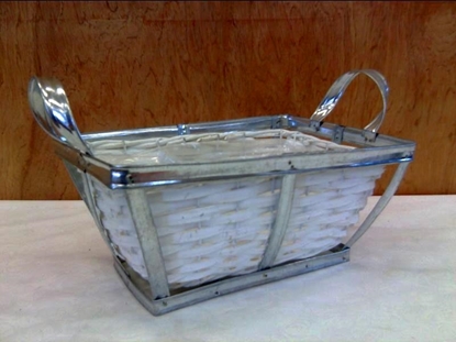 Immagine di CESTO RETT. BIANCO 2/M STRUTT. FERRO 27,5X19XH11