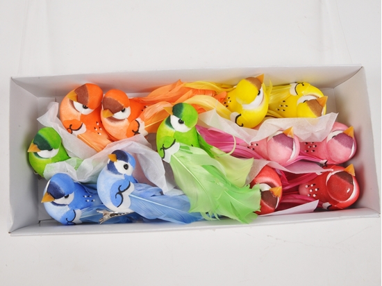 Immagine di UCCELLO SU CLIP 8 CM 12 PCS MIX