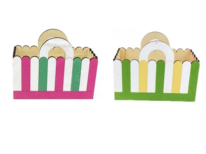 Immagine di SACCHETTO POPCORN LEGNO BORSINA DRITTA 2 MIX COL 30X16 H15