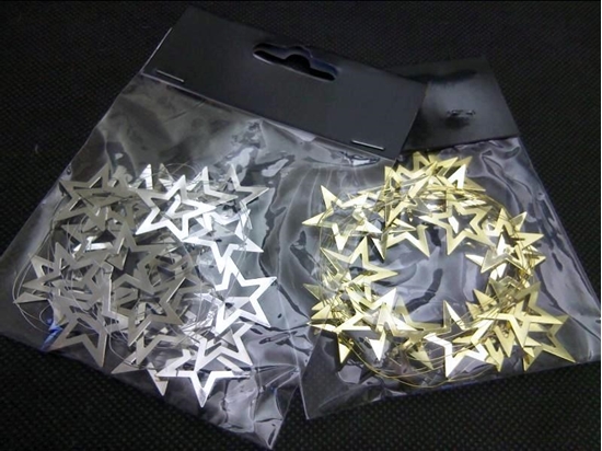 Picture of METAL DECO STAR GARLAND 2 M SILVER/GOLD (1 PC)