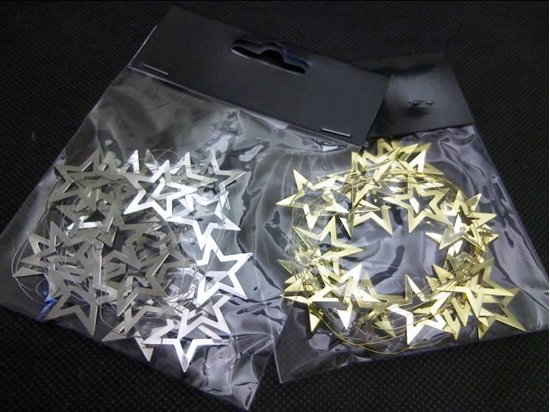 Immagine di METAL DECO STAR GARLAND 2 M SILVER/GOLD (1 PC)
