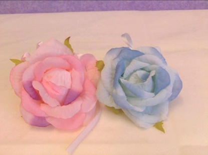 Immagine di SACCHETTO ORGANZA POIS CON ROSA X 6 PZ.