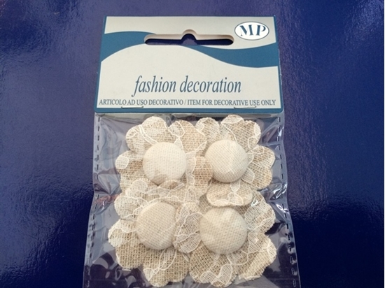 Immagine di COTTON FLOWERS (4 PCS) CM Ø 4,5 NATURAL LACE