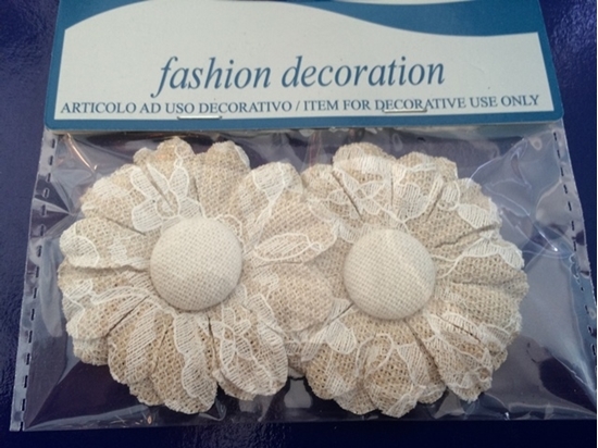 Immagine di COTTON FLOWERS (2 PCS) CM Ø 5,8 WHITE LACE