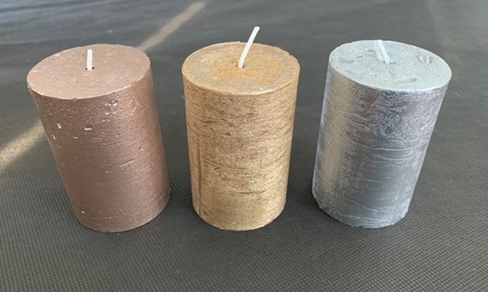 Immagine di CANDELE MOCCOLO TESTA PIATTA MARBLE H.90 D.58 MM.