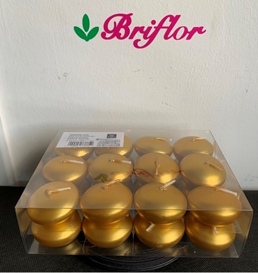 Immagine di CANDELE GALLEGGIANTI D.45 mm BOX 24 PZ. ORO