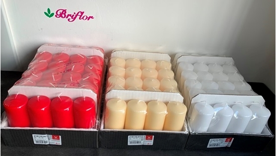 Immagine di CANDELE MOCCOLO TESTA PIATTA H.150 D.50 MM. CF 24 PZ