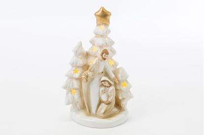 Immagine di SACRA FAMIGLIA PORCELLANA C/LED13,5x10,5xh.21 CM