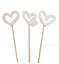 Immagine di PICK SAGOMA CUORE LEGNO BIANCO 3 MIX DES D7 H35 - CF 18 pz