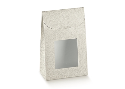 Immagine di SACCHETTO CON FINESTRA 90X45X130 PELLE BIANCO  CF. 10 PZ.