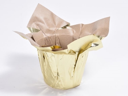 Immagine di COPRIVASO DI CARTA SHINY12 PZ DIA70XH80MM ORO