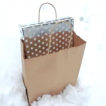 Immagine di SACCHETTO SHOPPER KRAFT NATURAL 22X10X22 CM CF 50 PZ