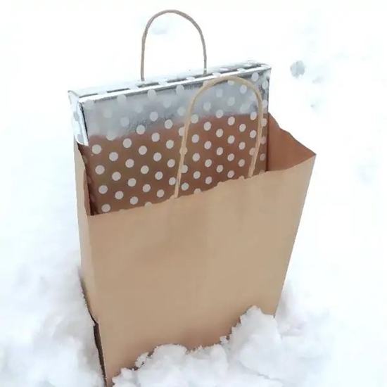 Immagine di SACCHETTO SHOPPER KRAFT NATURAL 22X10X22 CM CF 50 PZ
