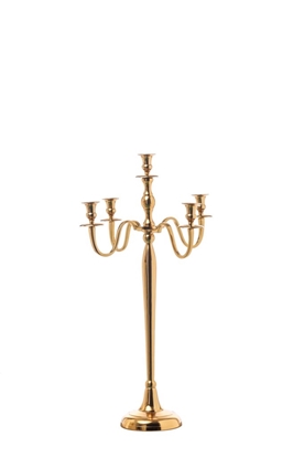 Immagine di PORTACANDELA METALLO x 5 GOLD CM.80