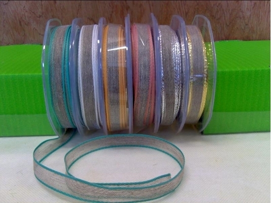 Immagine di NASTRO LINO BORDI COLORATI RAME MM 10 X 15 MT