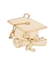 Immagine di APPLICAZIONI LEGNO CAPPELLO LAUREA CM4.5 CF. 12 PZ
