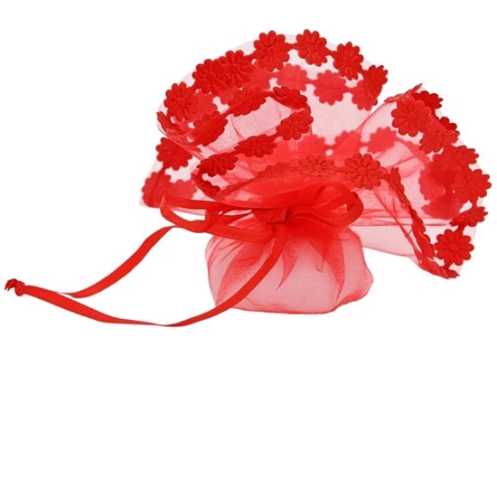 Immagine di CENTRINO FIORI TONDO ROSSO CF. 12 PZ.