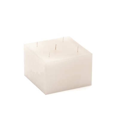 Immagine di MOCCOLO QUADRATO RUSTICO BIANCO 15X15XH.10 CM