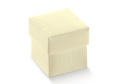 Immagine di SCATOLA FONDO + COPERCIO 50X50X50 MM SETA AVORIO