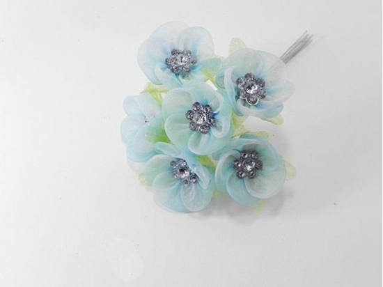 Immagine di FIORE ARTIFICIALE COL. CELESTE MIS. BOCC. 2,5 CM. (CF 72)